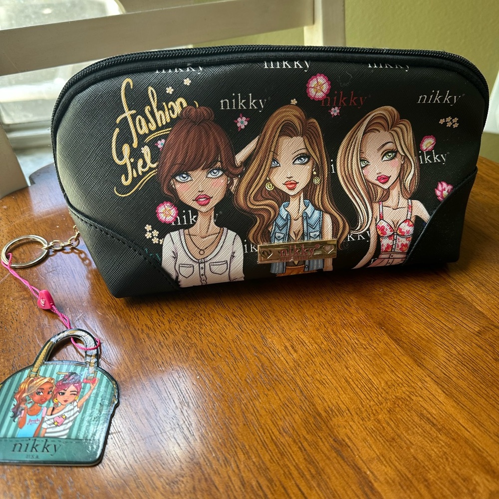 Nicole Lee Black and Pink Cosmetic Bags